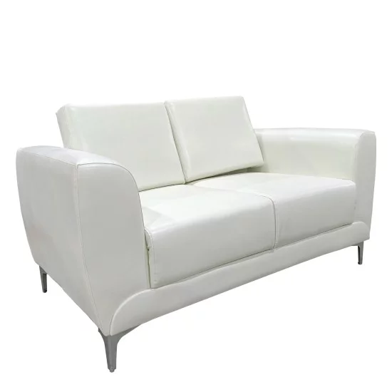 Καναπές Τριθέσιος  ELFRIC Λευκό PU 190x81x81cm