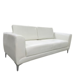 Καναπές Τριθέσιος  ELFRIC Λευκό PU 190x81x81cm