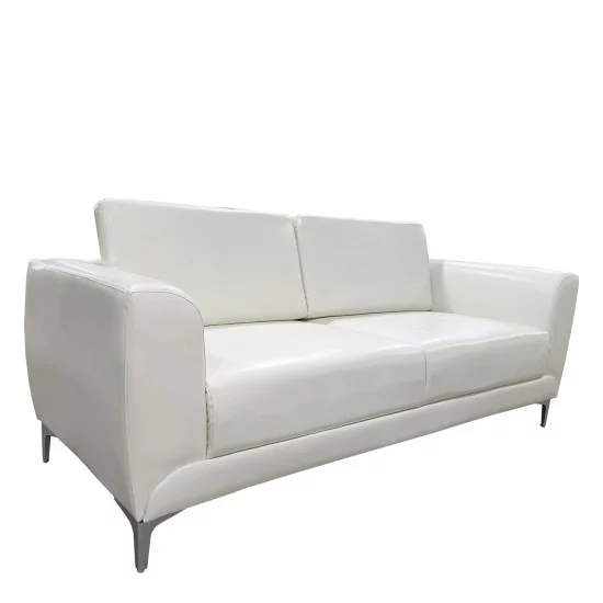 Καναπές Τριθέσιος  ELFRIC Λευκό PU 190x81x81cm