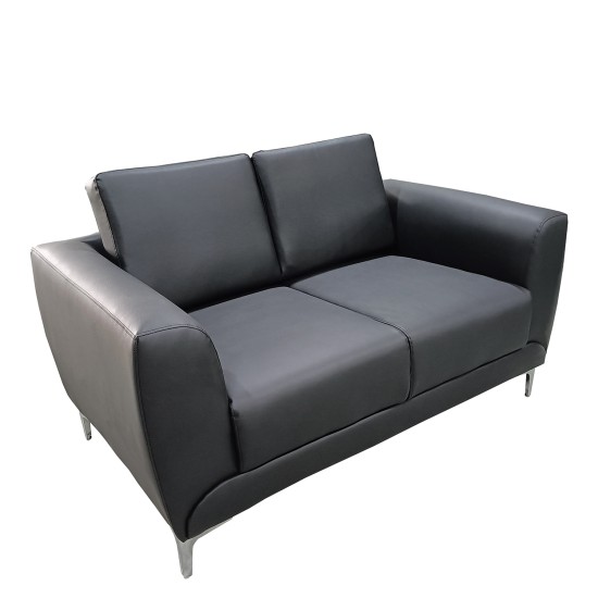 Καναπές Διθέσιος ELFRIC Μαύρο PU 142x81x81cm Καναπές Διθέσιος ELFRIC Μαύρο PU 142x81x81cm