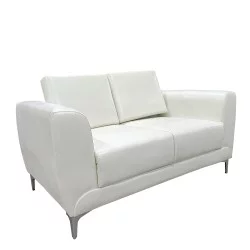 Καναπές Διθέσιος  ELFRIC Λευκό PU 142x81x81cm