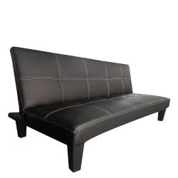 Καναπές Κρεβάτι Τριθέσιος  ERYNDOR Μαύρο PU 186x90x82cm