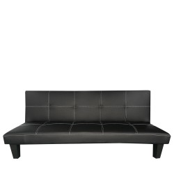 Καναπές Κρεβάτι Τριθέσιος  ERYNDOR Μαύρο PU 186x90x82cm