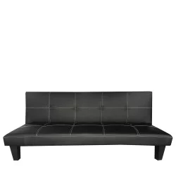 Καναπές Κρεβάτι Τριθέσιος  ERYNDOR Μαύρο PU 186x90x82cm