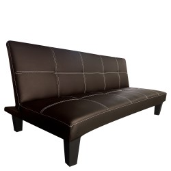 Καναπές Κρεβάτι Τριθέσιος  ERYNDOR Ανοιχτό Καφέ PU 186x90x82cm