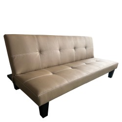 Καναπές Κρεβάτι Τριθέσιος  ERYNDOR Ανοιχτό Καφέ PU 186x90x82cm
