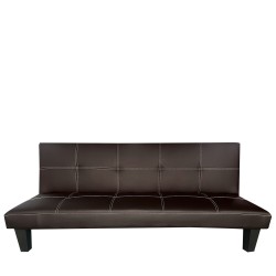 Καναπές Κρεβάτι Τριθέσιος  ERYNDOR Ανοιχτό Καφέ PU 186x90x82cm