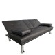 Καναπές Κρεβάτι Τριθέσιος ALFRED Μαύρο PU 164x76.5x79cm Καναπές Κρεβάτι Τριθέσιος ALFRED Μαύρο PU 164x76.5x79cm