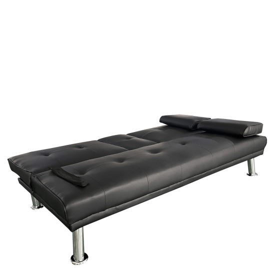 Καναπές Κρεβάτι Τριθέσιος ALFRED Μαύρο PU 164x76.5x79cm Καναπές Κρεβάτι Τριθέσιος ALFRED Μαύρο PU 164x76.5x79cm