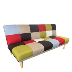 Καναπές Κρεβάτι Τριθέσιος  SELKIE Πολύχρωμο Ύφασμα 180x80x75cm