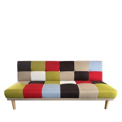 Καναπές Κρεβάτι Τριθέσιος  SELKIE Πολύχρωμο Ύφασμα 180x80x75cm