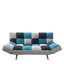 Καναπές Κρεβάτι Τριθέσιος  ELVINA Πολύχρωμο Ύφασμα 182x82x88cm