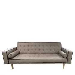 Καναπές Κρεβάτι Τριθέσιος  AUBREY Καφέ Ύφασμα 224x88x84cm