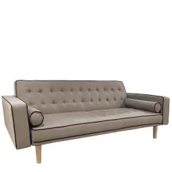 Καναπές Κρεβάτι Τριθέσιος  AUBREY Καφέ Ύφασμα 224x88x84cm