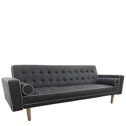 Καναπές Κρεβάτι Τριθέσιος  AUBREY Γκρι Ύφασμα 224x88x84cm