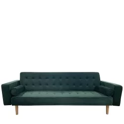 Καναπές Κρεβάτι Τριθέσιος  AUBREY Πράσινο Ύφασμα 224x88x84cm