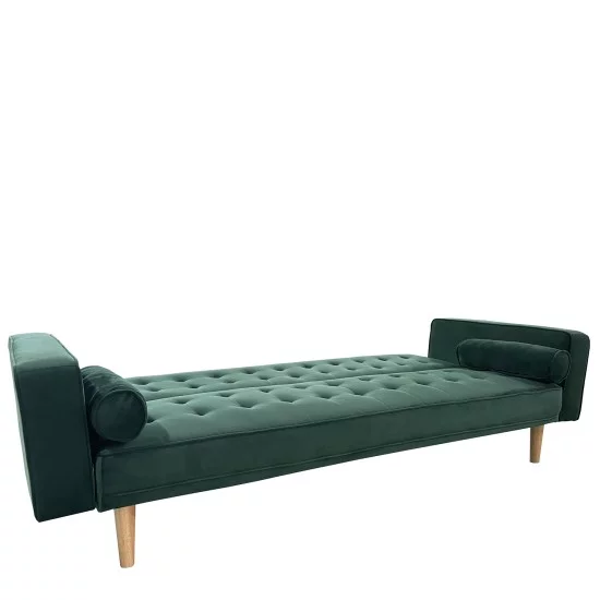 Καναπές Κρεβάτι Τριθέσιος  AUBREY Πράσινο Ύφασμα 224x88x84cm