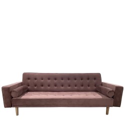 Καναπές Κρεβάτι Τριθέσιος  AUBREY Σάπιο Μήλο Ύφασμα 224x88x84cm