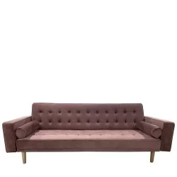 Καναπές Κρεβάτι Τριθέσιος  AUBREY Σάπιο Μήλο Ύφασμα 224x88x84cm