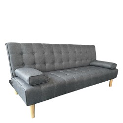 Καναπές Κρεβάτι Τριθέσιος  ELFREDA Γκρι Ύφασμα 188x83x83cm