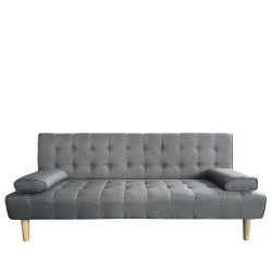 Καναπές Κρεβάτι Τριθέσιος  ELFREDA Γκρι Ύφασμα 188x83x83cm