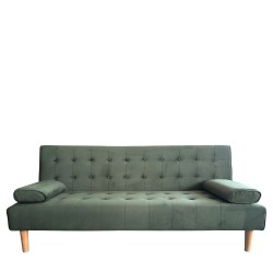 Καναπές Κρεβάτι Τριθέσιος  ELFREDA Πράσινο Ύφασμα 188x83x83cm