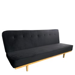 Καναπές Κρεβάτι Τριθέσιος  CELESTE Μαύρο Ύφασμα 193x85x88cm