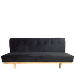 Καναπές Κρεβάτι Τριθέσιος  CELESTE Μαύρο Ύφασμα 193x85x88cm