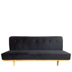 Καναπές Κρεβάτι Τριθέσιος  CELESTE Μαύρο Ύφασμα 193x85x88cm