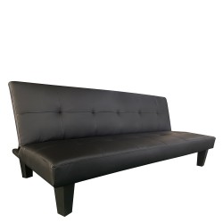 Καναπές Κρεβάτι Τριθέσιος  NAHELE Μαύρο PU 179x82.5x78cm
