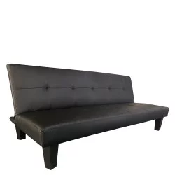 Καναπές Κρεβάτι Τριθέσιος  NAHELE Μαύρο PU 179x82.5x78cm