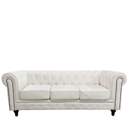 Καναπές Τριθέσιος  AVERY Λευκό PU 208x90x73cm