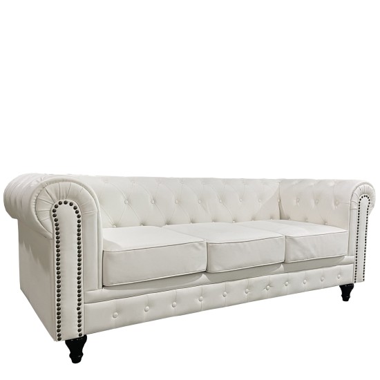 Καναπές Τριθέσιος AVERY Λευκό PU 208x90x73cm Καναπές Τριθέσιος AVERY Λευκό PU 208x90x73cm