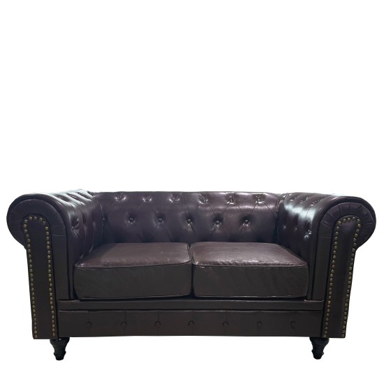 Καναπές Διθέσιος AVERY Σκούρο Καφέ PU 155x90x73cm Καναπές Διθέσιος AVERY Σκούρο Καφέ PU 155x90x73cm