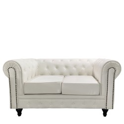 Καναπές Διθέσιος  AVERY Λευκό PU 155x90x73cm