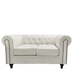 Καναπές Διθέσιος  AVERY Λευκό PU 155x90x73cm