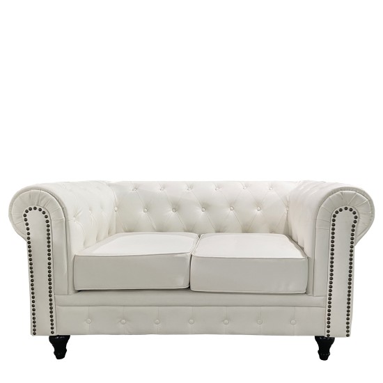 Καναπές Διθέσιος AVERY Λευκό PU 155x90x73cm Καναπές Διθέσιος AVERY Λευκό PU 155x90x73cm