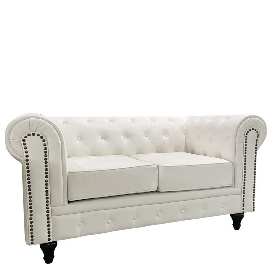Καναπές Διθέσιος AVERY Λευκό PU 155x90x73cm Καναπές Διθέσιος AVERY Λευκό PU 155x90x73cm
