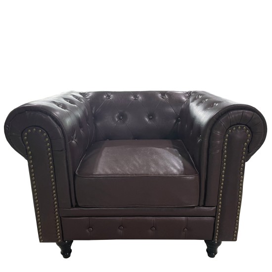 Πολυθρόνα AVERY Σκούρο Καφέ PU 100x90x73cm Πολυθρόνα AVERY Σκούρο Καφέ PU 100x90x73cm
