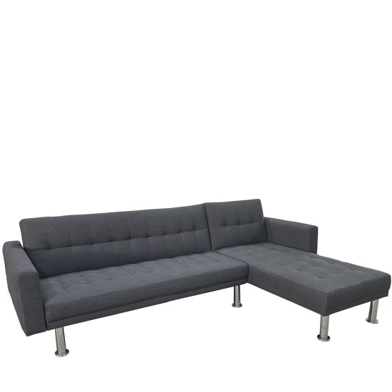 Καναπές Κρεβάτι Γωνιακός OBERON Γκρι Ύφασμα 240x102/175x40cm Καναπές Κρεβάτι Γωνιακός OBERON Γκρι Ύφασμα 240x102/175x40cm
