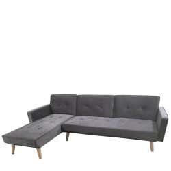 Καναπές Κρεβάτι Γωνιακός  EMILIA Γκρι Ύφασμα 267x153x85cm