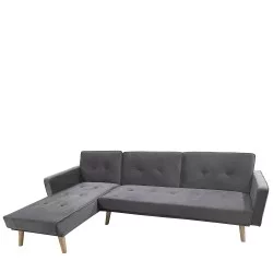 Καναπές Κρεβάτι Γωνιακός  EMILIA Γκρι Ύφασμα 267x153x85cm