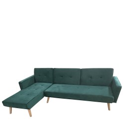 Καναπές Κρεβάτι Γωνιακός  EMILIA Πράσινο Ύφασμα 267x153x85cm