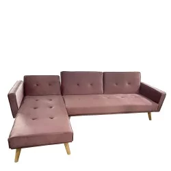 Καναπές Κρεβάτι Γωνιακός  EMILIA Σάπιο Μήλο Ύφασμα 267x153x85cm