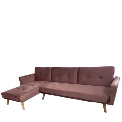 Καναπές Κρεβάτι Γωνιακός  EMILIA Σάπιο Μήλο Ύφασμα 267x153x85cm