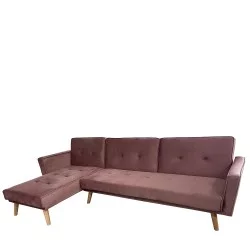 Καναπές Κρεβάτι Γωνιακός  EMILIA Σάπιο Μήλο Ύφασμα 267x153x85cm