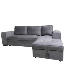 Καναπές Κρεβάτι Γωνιακός  PREMIERE Δεξιά Γωνία Γκρι Ύφασμα 271x163x80cm