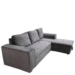 Καναπές Κρεβάτι Γωνιακός  PREMIERE Δεξιά Γωνία Γκρι Ύφασμα 271x163x80cm