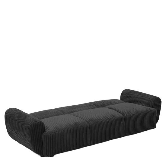 Καναπές Κρεβάτι Τριθέσιος  SCULPTA Μαύρο Ύφασμα 234x88x75cm