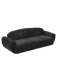 Καναπές Κρεβάτι Τριθέσιος  SCULPTA Μαύρο Ύφασμα 234x88x75cm